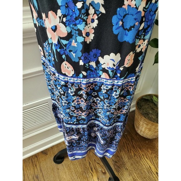 Newyork & Co. Women's Floral 100% Rayon Cold Shoulder Sleeve Maxi Dress Size 2XL - Picture 4 of 11